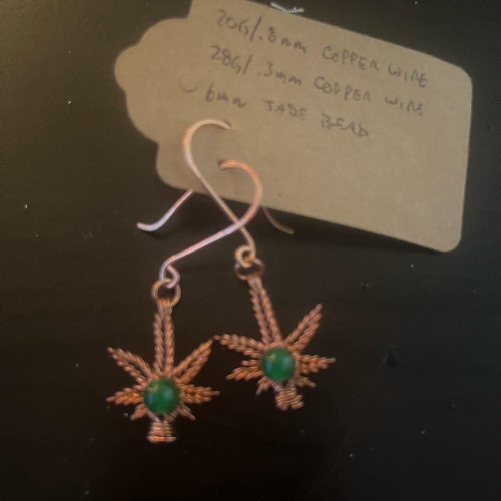 Cute 420 themed earrings (hand wired)